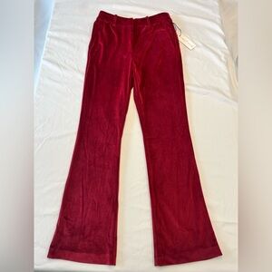 Maison d' Amelie Paris Red plush velour size 2 bootcut pants